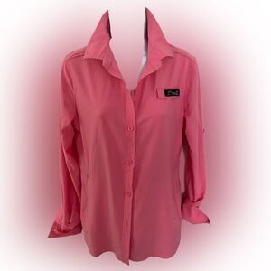 Black tip Sailfish Shirt - S pink coral , polyester spandex, UPF 50